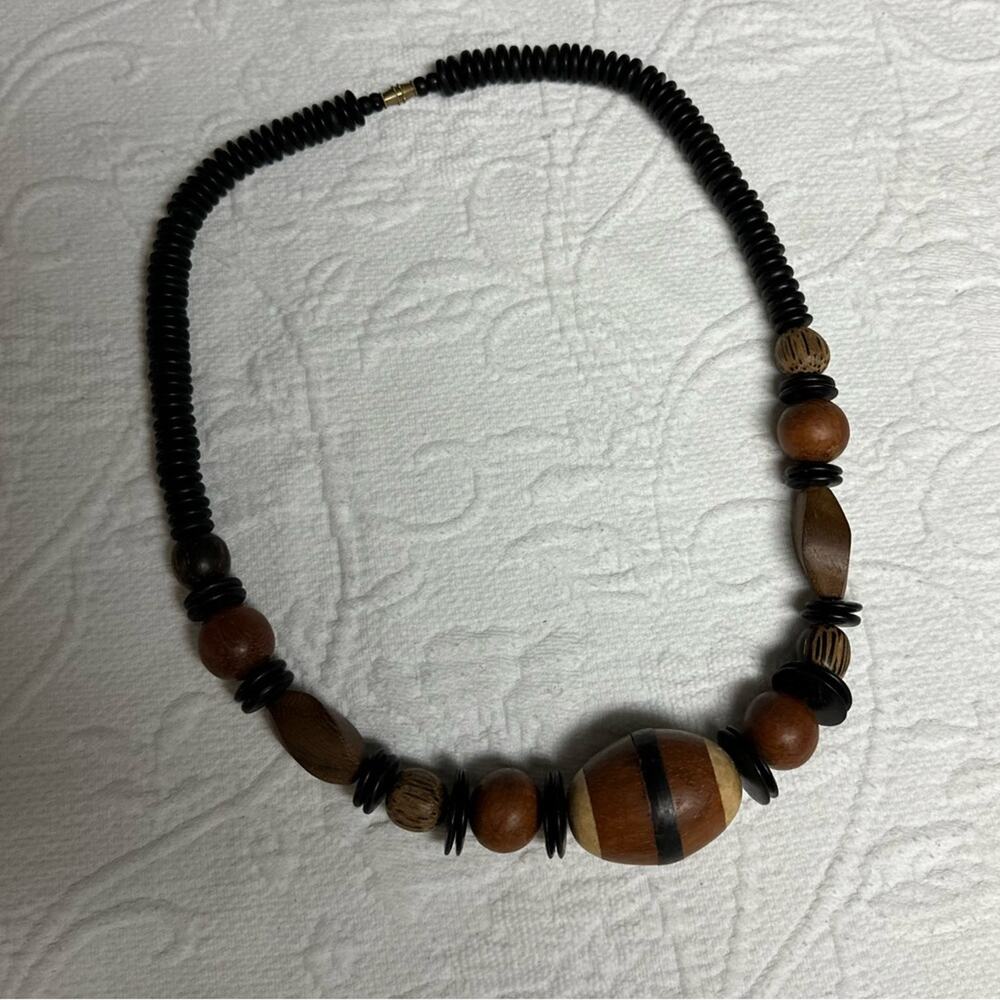 African Wooden Beaded Neclace